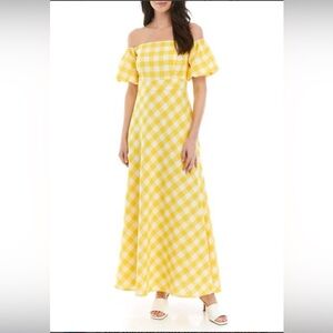 Jewel Moser X Crown & Ivy collection Gingham Yellow Cottagecore Dress Size 6